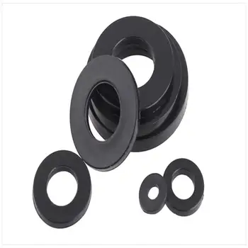 

200Pcs DIN125 ISO7089 M2 M2.5 M3 M4 M5 M6 M8 M10 Black Plastic Nylon Washer Plated Flat Spacer Washer Seals Gasket Ring NL13