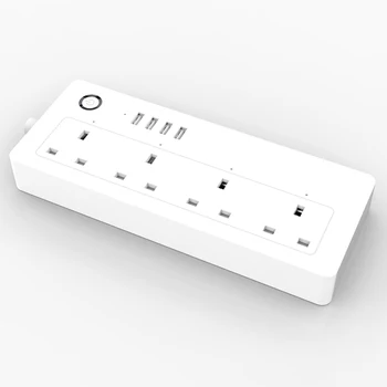 

UK Plug 13A Smart Power Strip USB Wifi Smart Ruler Power Outlet Compatible with Alexa Google Mini IFTTT Smart Life APP