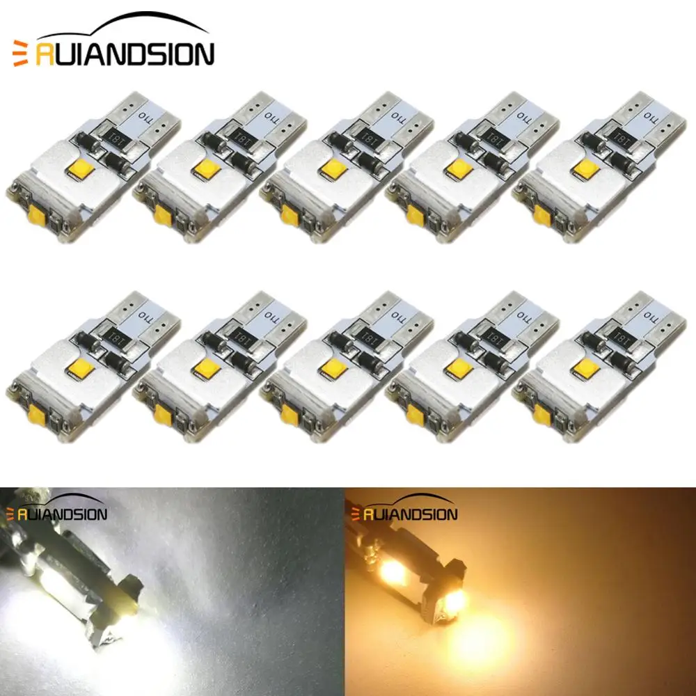 

10X 9W T10 LED Bulbs White 168 501 W5W Canbus LED Lamp T10 Wedge XB-D chip 3SMD Interior Lights Non-polarity 12-15V 3000K 6000K