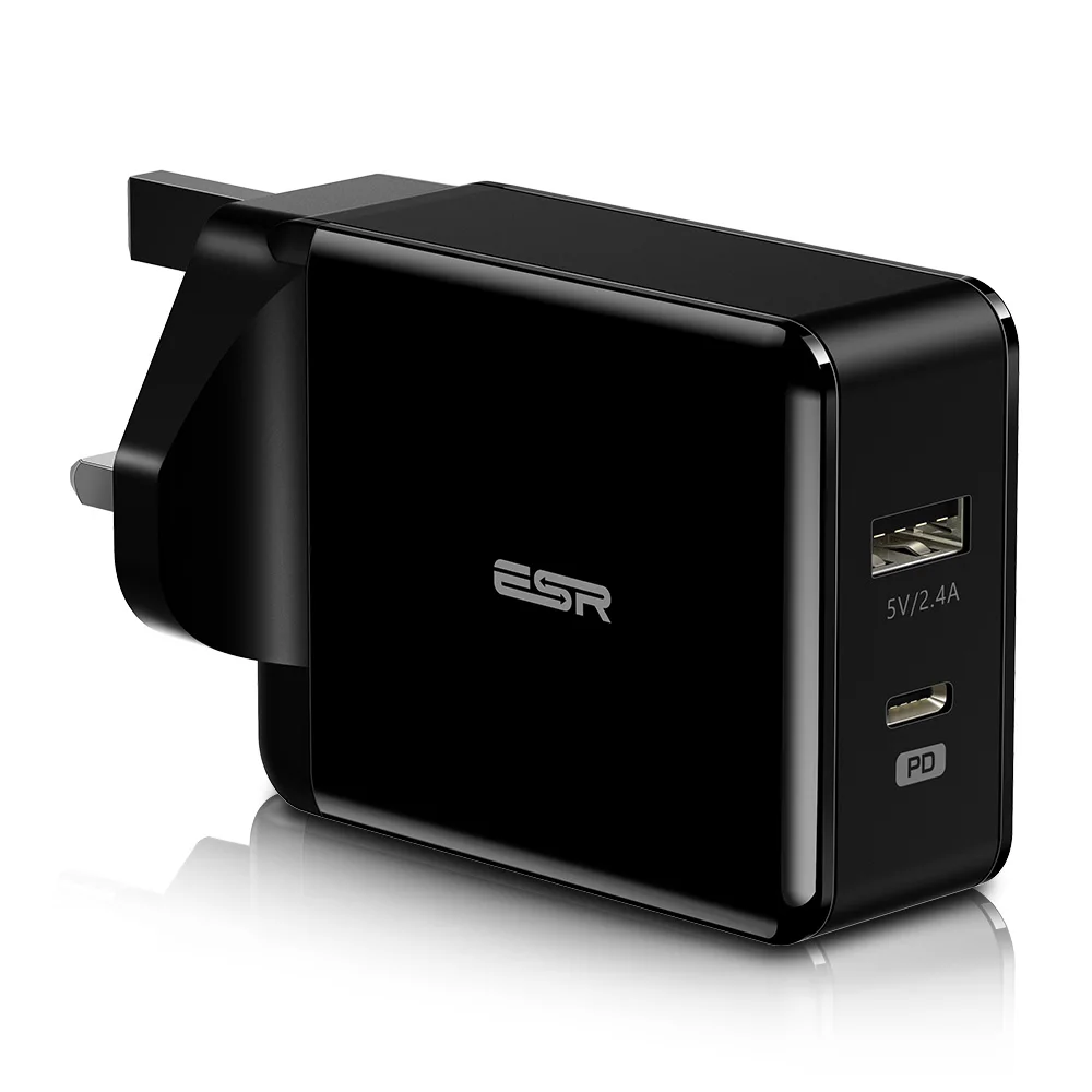 ESR USB C тип-c 30 Вт двойной порт быстрая зарядка настенный ЕС США штекер 18 Вт PD 3,0 быстрое зарядное устройство для iPhone 11 Pro XR XS Max iPad Android