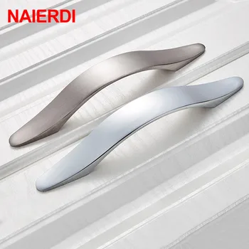 

NAIERDI Cabinet Handles Knobs Aluminum Alloy Door Kitchen Knobs Cabinet Pulls Drawer Furniture Handle Hardware 128mm/160mm