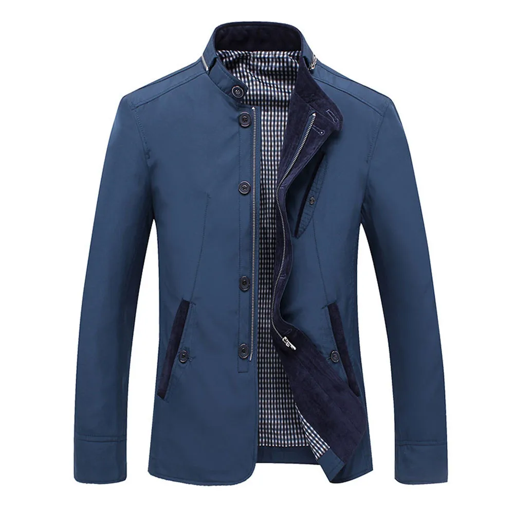 

Brand Bomber Jacket Army Uniform Military Jacket Men Stand Collar Multi-pockets Autumn Coats Men Plus Size 4XL Blue Jacket Men