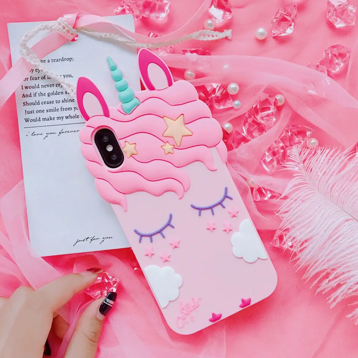 

For iphone Xs max case 3D Unicorn For iphone 8 plus soft case For iphone 7 plus silicone cover for iphone 6 6S Child Kids fundas