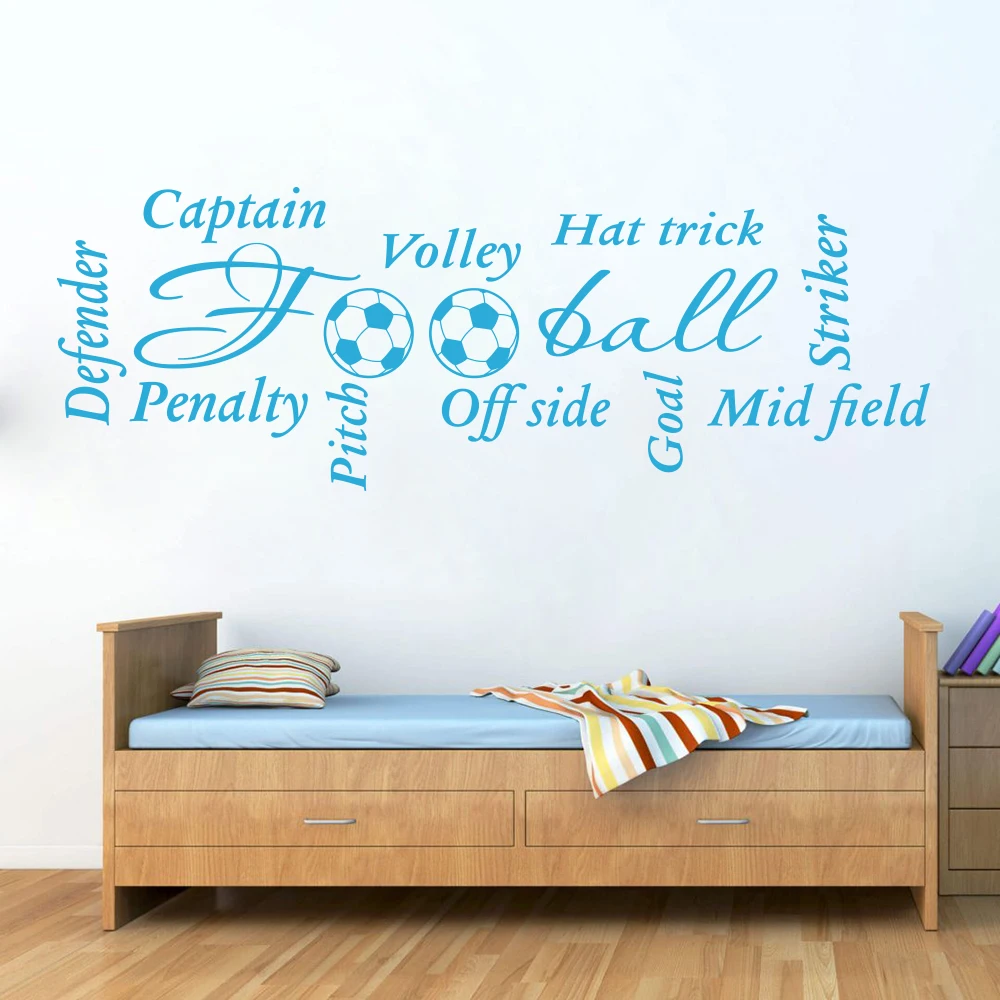 Football Words Wall Decal Boy Room Play Room Soccer Saying Words Sport Quote Wall Sticker Bedroom Living Room Vinyl Home Decor   (2)