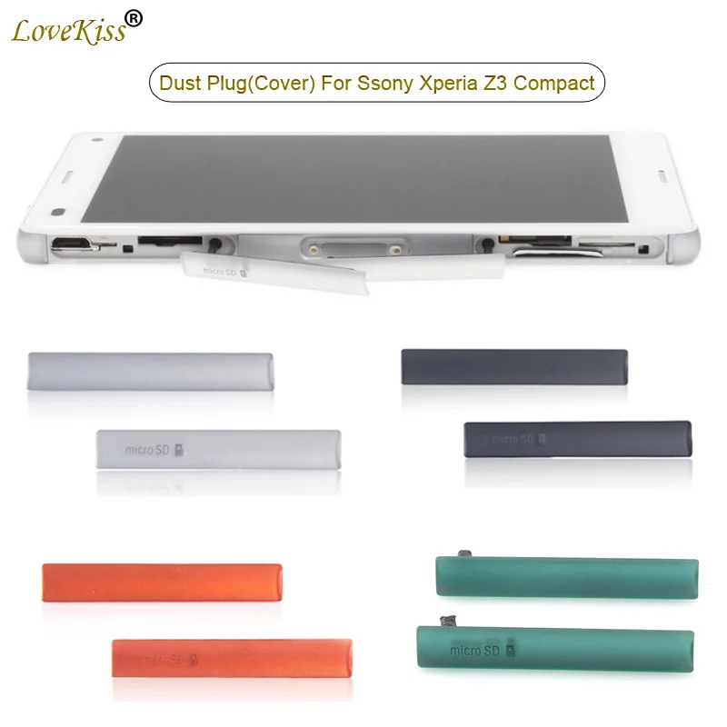 

SIM Card Micro SD USB Charging Port Slot Dust Plug Block Cover For Sony Xperia Z3 Compact mini M55W D5803 D5833 Dust-Proof Case