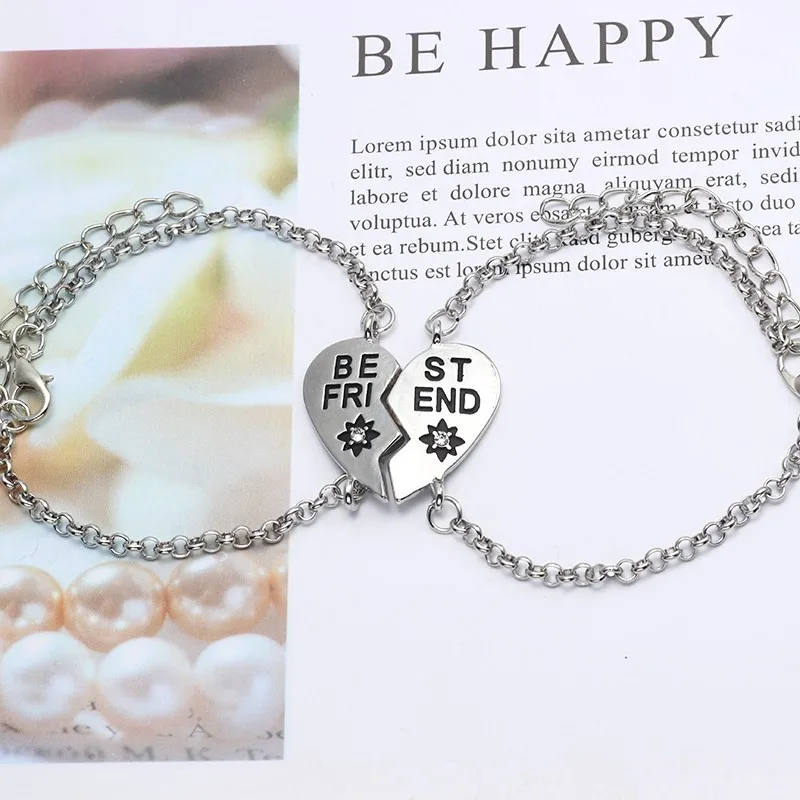 Браслет Best Friends Модный женский золотистый пазл браслет с надписью Love 2