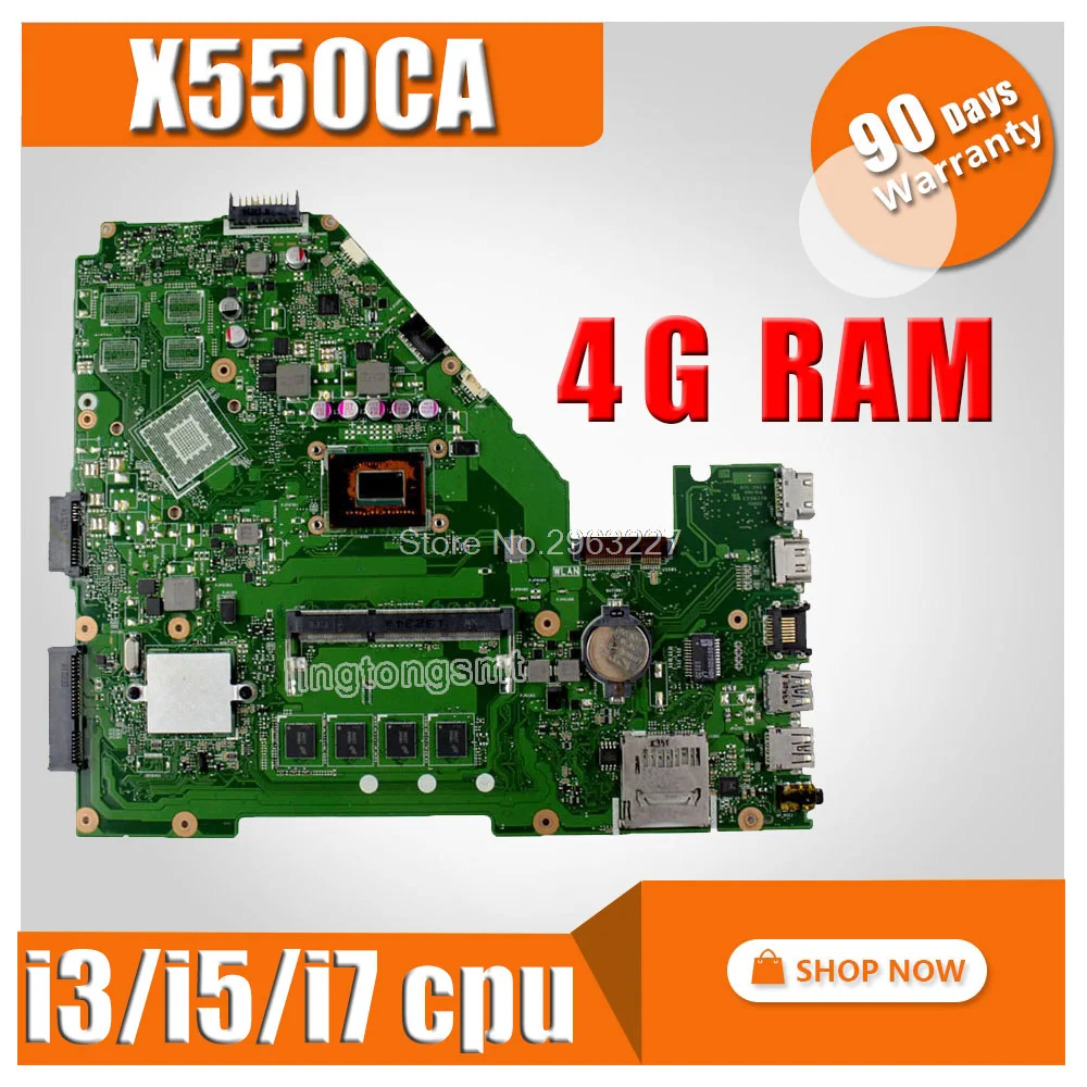  X550CA laptop Motherboard For ASUS X550C X550CC X550CL Y581C R510C Mainboard test ok 2GB 4GB RAM 10