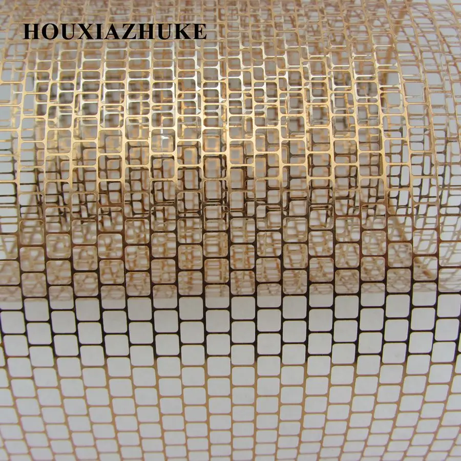 

25 yards per roll 5*5 mm square hole brown color punchinella sequins mesh ribbon for decoration