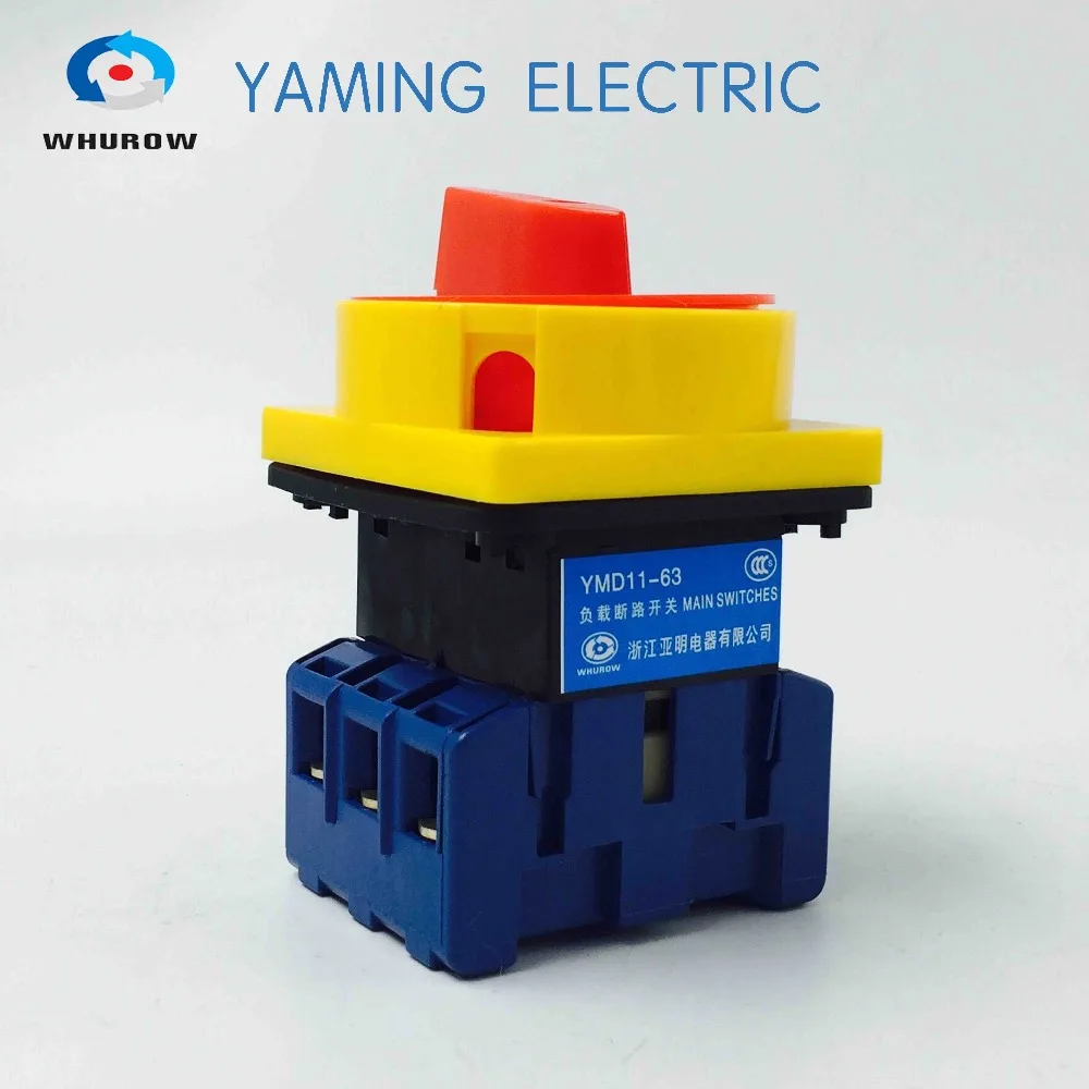 

63 amp isolator switch main switch motorized rotary switch pad lock on-off power switch YMD11-63A Free shipping