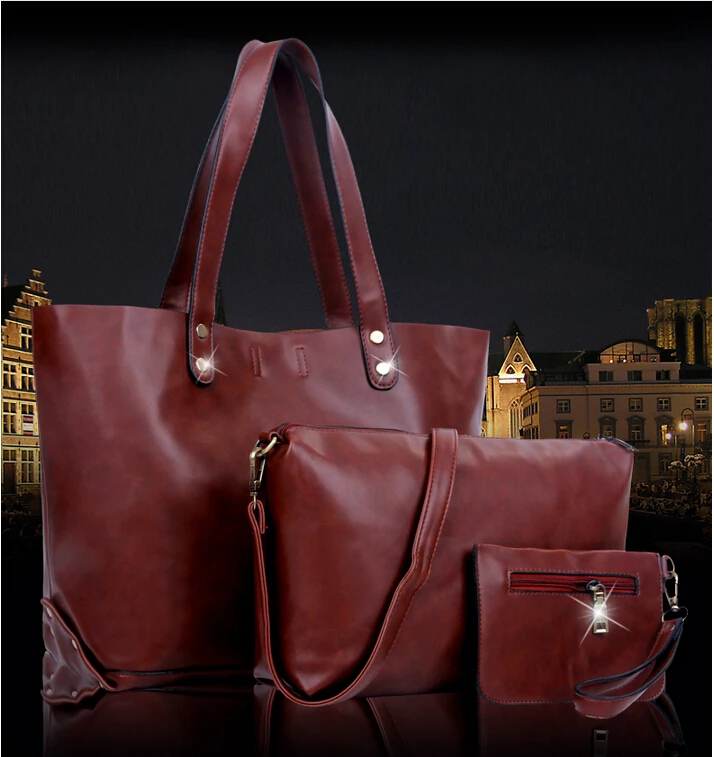 

Unique Handbags Women's Messenger Bags Ladies Fashion Designs Bags Girl Handbag+Messenger Bag+PURSE 3PCS H115