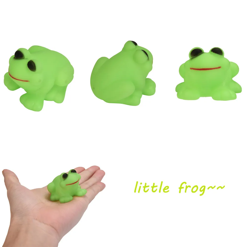 

Kids Shower Bath Toys Cute New One Dozen Rubber Frog Toy Cute With Sound Shower Favors Baby Toy Y712