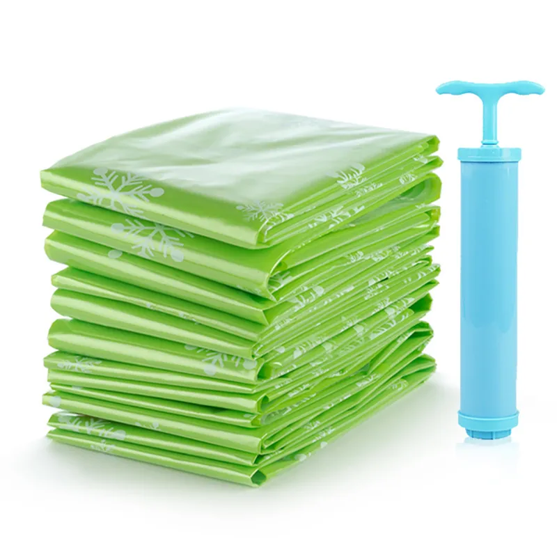 

11Pcs Storage Vacuum Bag Compressed Bag with Hand Pump Saving Space Foldable Quilt Storage Bag For Clothes Suit Organizer 2019