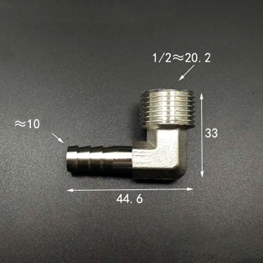 DN15 1/2 &quotBSP Male Fit 10 мм ID шланг локоть хомут фитинг Hosetail никелированный латунный
