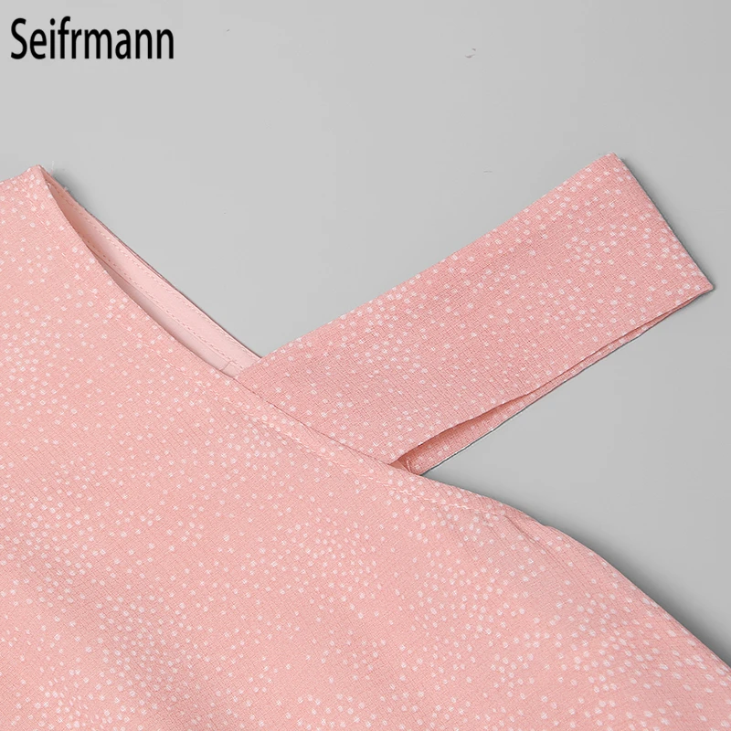 Seifrmann модное подиумное весенне-летнее платье миди женские повседневные платья без рукавов с поясом элегантные женские шифоновые А-силуэта