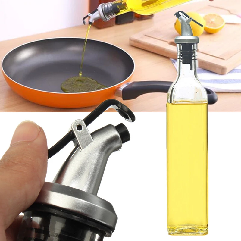 1 x 500ml 18oz Olive Oil And Vinegar Pourer Dispenser Glass Bottle Kitchen Cooking