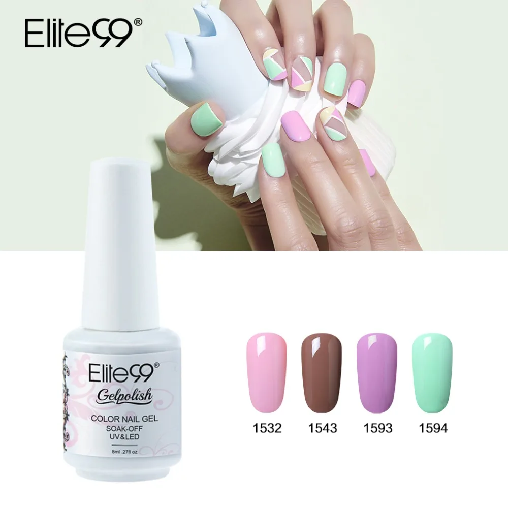 

Elite99 8ml Nail Gel Polish Soak Off UV Gel Varnish Long Lasting Semi Permanent Hybrid Varnish Lacquer Gel Lak Top Primer Base