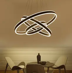 Коричневый алюминиевый светодиодный акриловая Люстра для ресторана, освещение для гостиной, спальни, дома, офиса и коммерческого