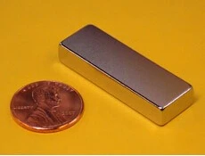 

NdFeB Magnet Block 1 1/2"x1/2"x1/4" thick Strong Neodymium Permanent Magnets Rare Earth Magnets Grade N42 NiCuNi Plated