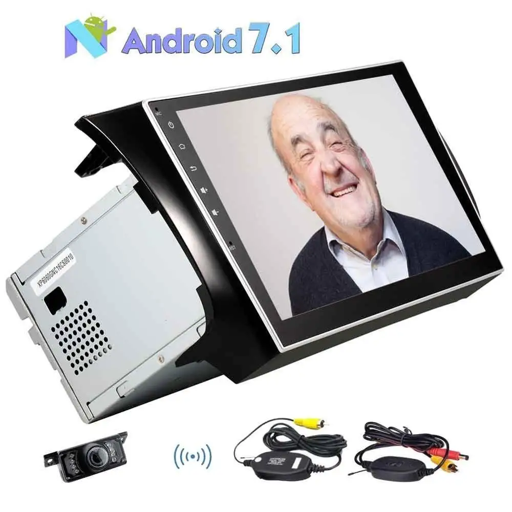 Беспроводная камера + 2 Din 10 1 &quotAndroid 7 Автомобильная стерео радио gps Bluetooth 1080P