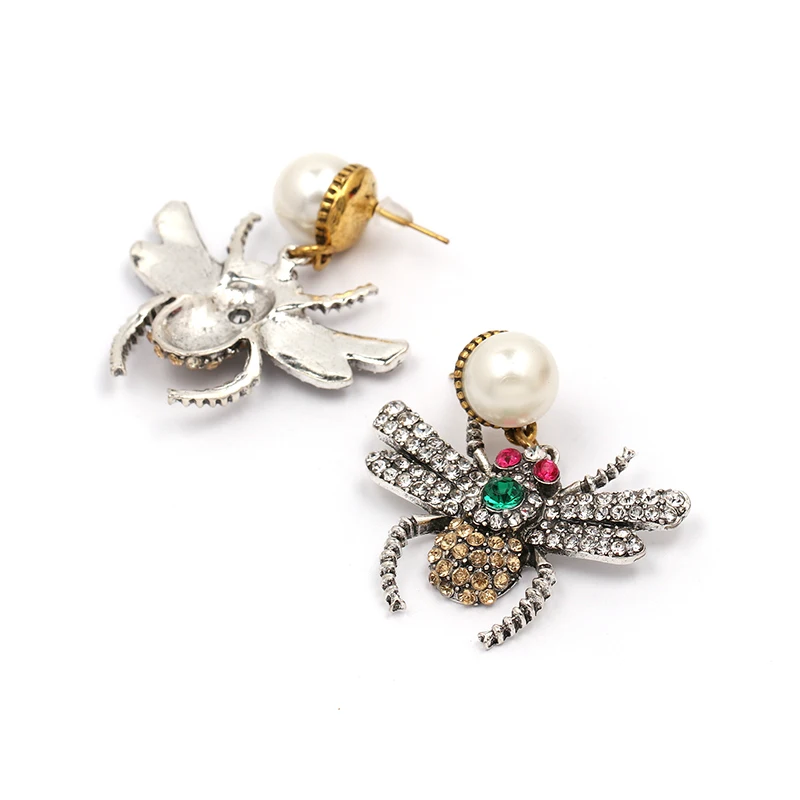 JUJIA Женская мода пчела кристалл серьги-гвоздики брендовые милые вечерние стразы серьги-гвоздики для девочек Brincos Bijoux