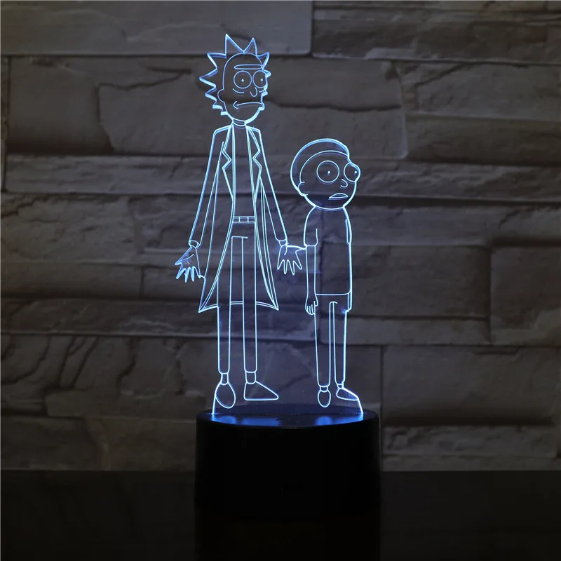 

3d Led Night Light Lamp Cartoon Rick and Morty Colorful Nightlight for Children's Bedroom Decoration Cool Kids Gift Baby 3d Lamp