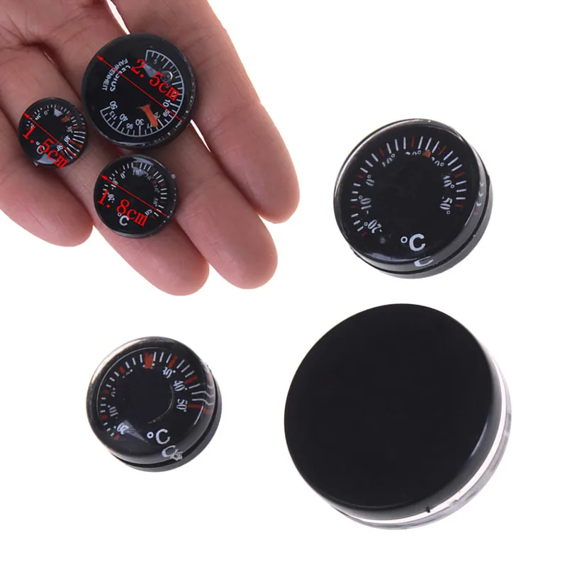 1Pc Plastic Round Mini Thermometer Mini Spirit Circular Thermograph Celsius Hydrothermograph Dia 15/18/25mm