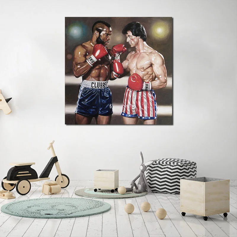 

Rocky Balboa VS Clubber Lang Canvas Painting Print Living Room Home Decor Modern Wall Art Oil Painting Poster Salon Pictures HD