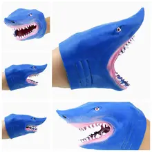 1Piece Green Soft TPR The Bule shark Hand Puppet Figure Gloves Toys Children Toy Model Gift