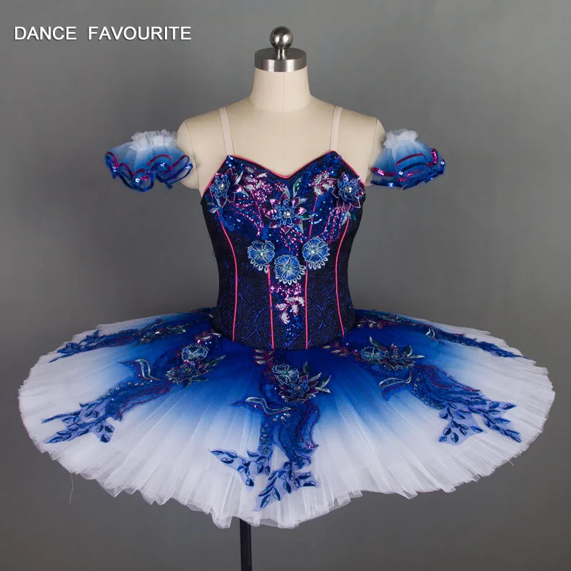 B18030 Royal Blue Ombre Color Professional Ballet Tutu Adult Classical Ballet Stage Costumes
