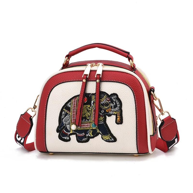 

Embroidered shoulder bag 2018 new women's bags for women national wind Messenger embroidery trend small square bag black red