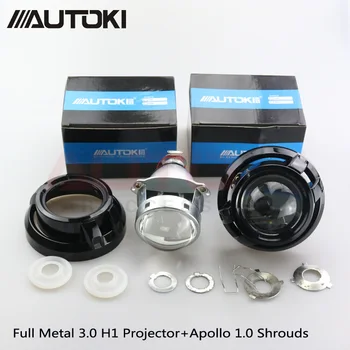 

Autoki Car Styling Metal Lens for Cannye Projector Lens 3.0 Bi-Xenon for Apollo Shrouds H4 H7 Car Styling Auto Head Lamp DIY