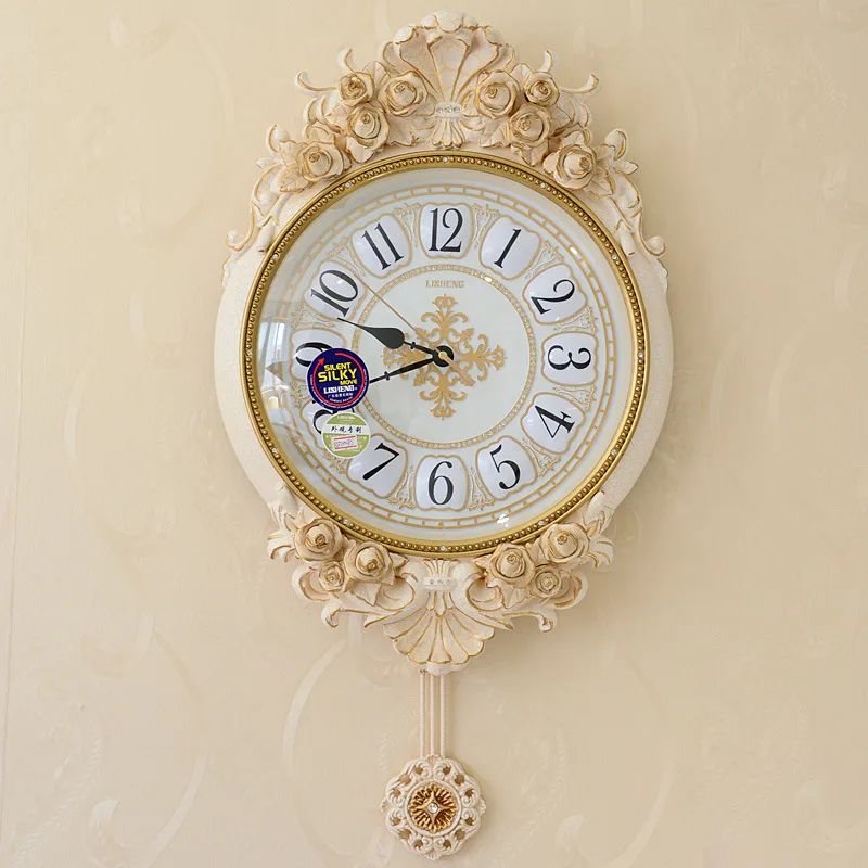 

TUDA2017 Li Sheng European clock personality retro swing clock simple fashion watch the living room bedroom mute quartz clock