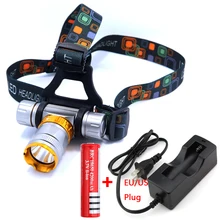 5800LM T6 водолазный водонепроницаемый лобовой фонарь светодиодный светильник светодиодный налобный фонарик светильник+ 18650 батарея+ AC/зарядное устройство