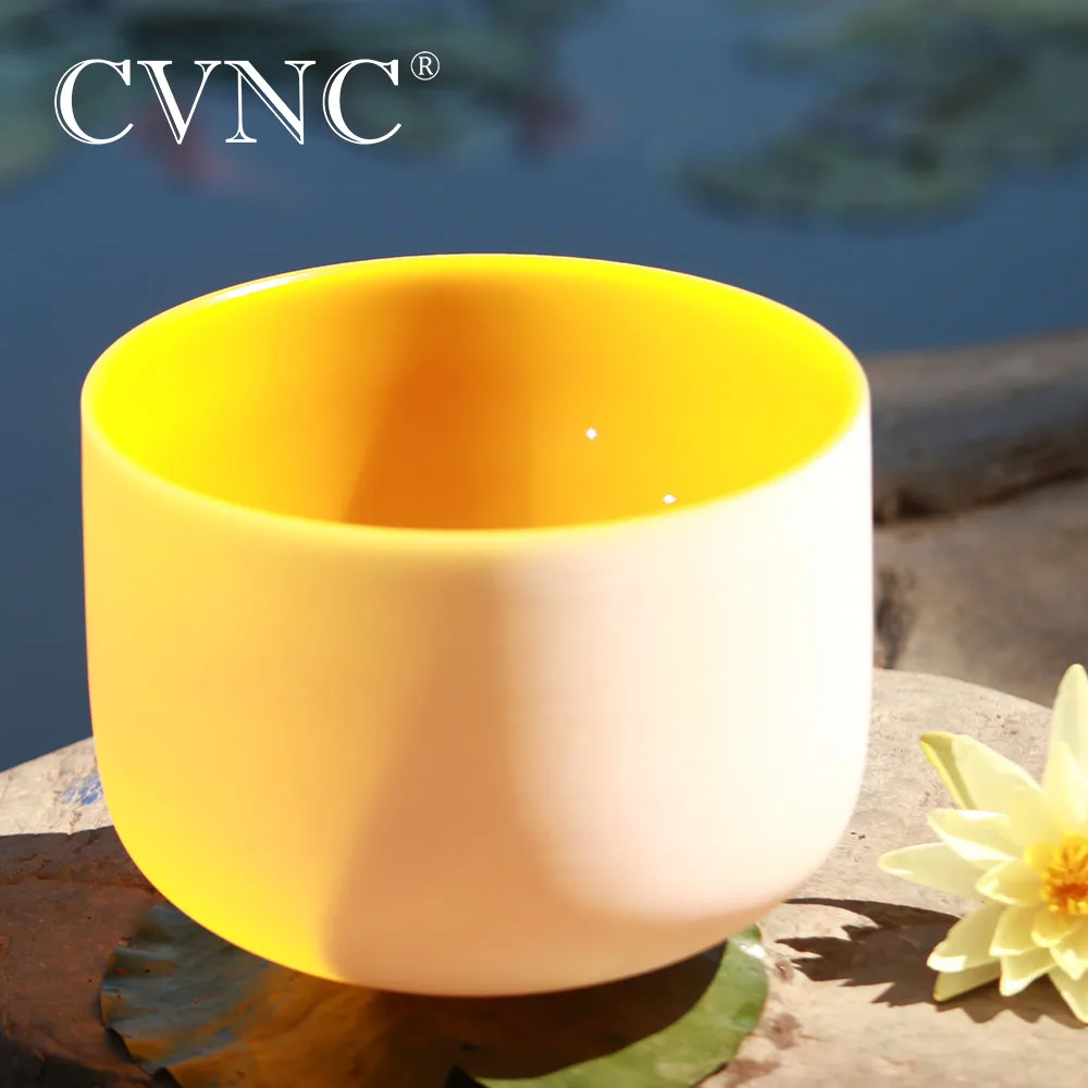 

CVNC 12 Inch E Solar Plexus yellow Chakra Quartz Crystal Singing Bowl