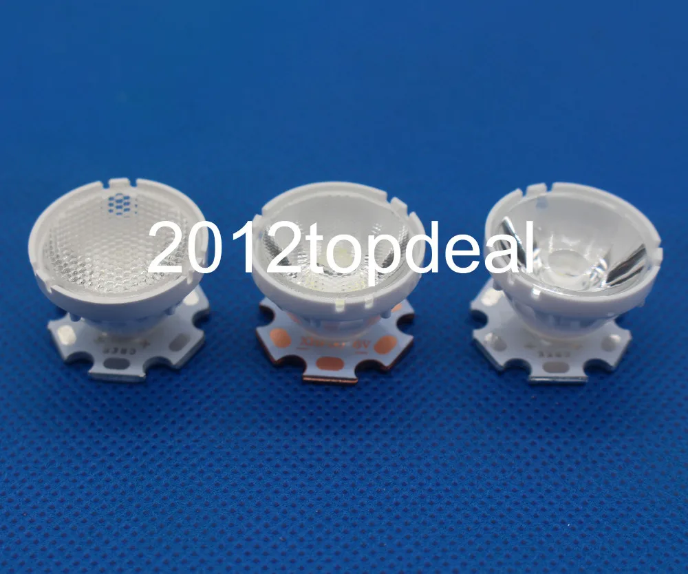 

10pcs CREE XML LED XML2 LED XHP50 LED Lens 20mm white holder 10/25/45/60 degree LED LENS/Reflector Collimator