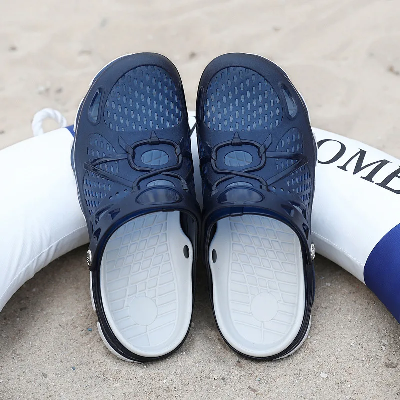 

2019 Summer new men's sandals beach slip large size jelly shoes zapatos de hombre