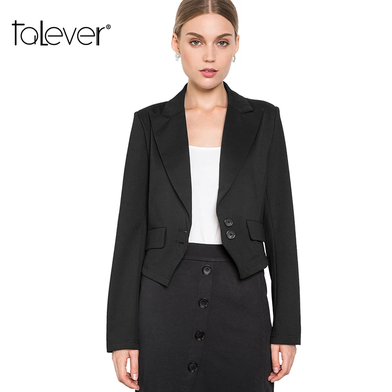 Women Autumn Slim Short Office Blazer Female Long Sleeve