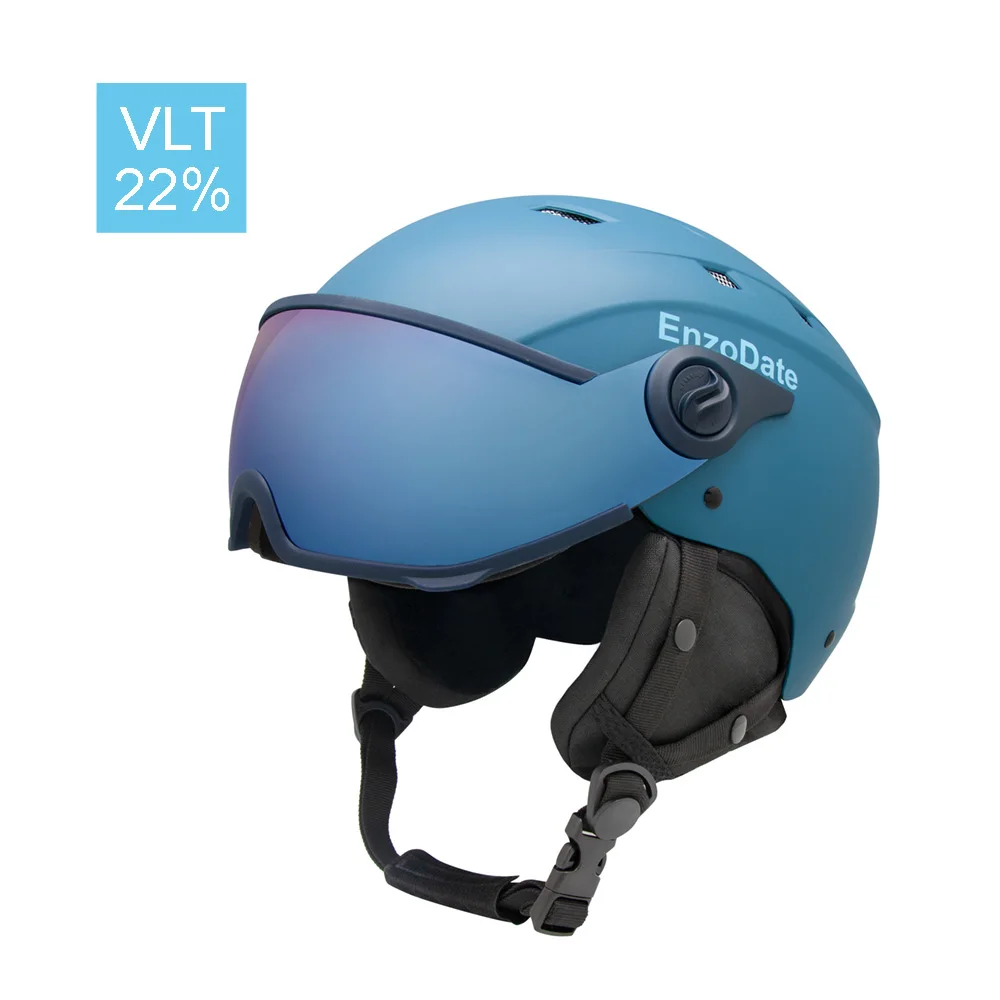 

2 in 1 Visor Ski Helmet Detachable Snow Mask Integrated Snowboard Goggle Shield Exchangeable Night Skiing Lens Anti-fog UV400