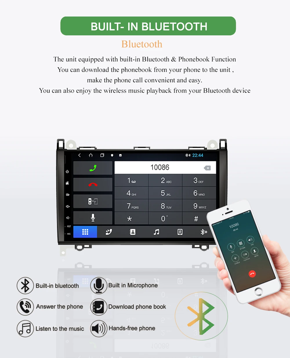 Top BONROAD Android Car Multimedia Player For Mercedes/Benz/Sprinter/B200/B-class/W245/B170/W209/W169 GPS Navigation radio 6