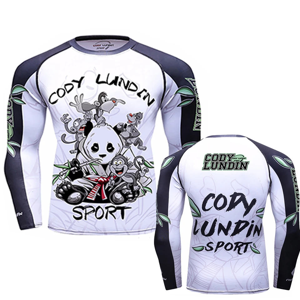 

BJJ MMA Boxing Breathable Compression Rashguard T-shirt Long-sleeve Gym Fitness Jerseys Tights Kickboxing Rash Guard Sport Tops