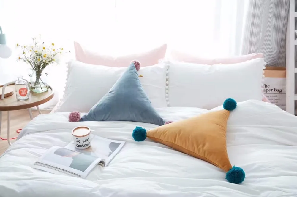 Северная Европа лаконичный стиль мяч треугольная кровать подушка домашняя декоративная