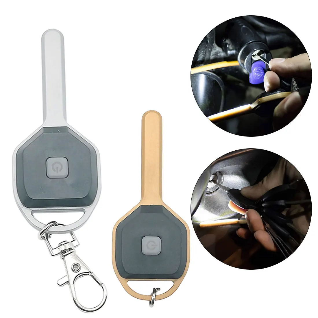 

Mini LED Flashlight Light Mini Key Shape Keychain Lamp Torch Emergency Camping Light