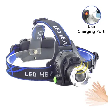 

USB Rechargeable Sensor Led Q5 Headlamp Headlight Waterproof Zoomable Head Light Flashlight Torch Lamp Lantern Fishing Camping