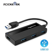 Rocketek usb 3,0 концентратор 4 порта адаптер сплиттер DC интерфейс питания Для iMac MacBook Air usb3.0 ПК компьютер ноутбук аксессуары