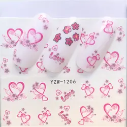 1 лист сердце/перо/цветок/Животные вода наклейка для ногтей переводная наклейка для DIY маникюрные украшения