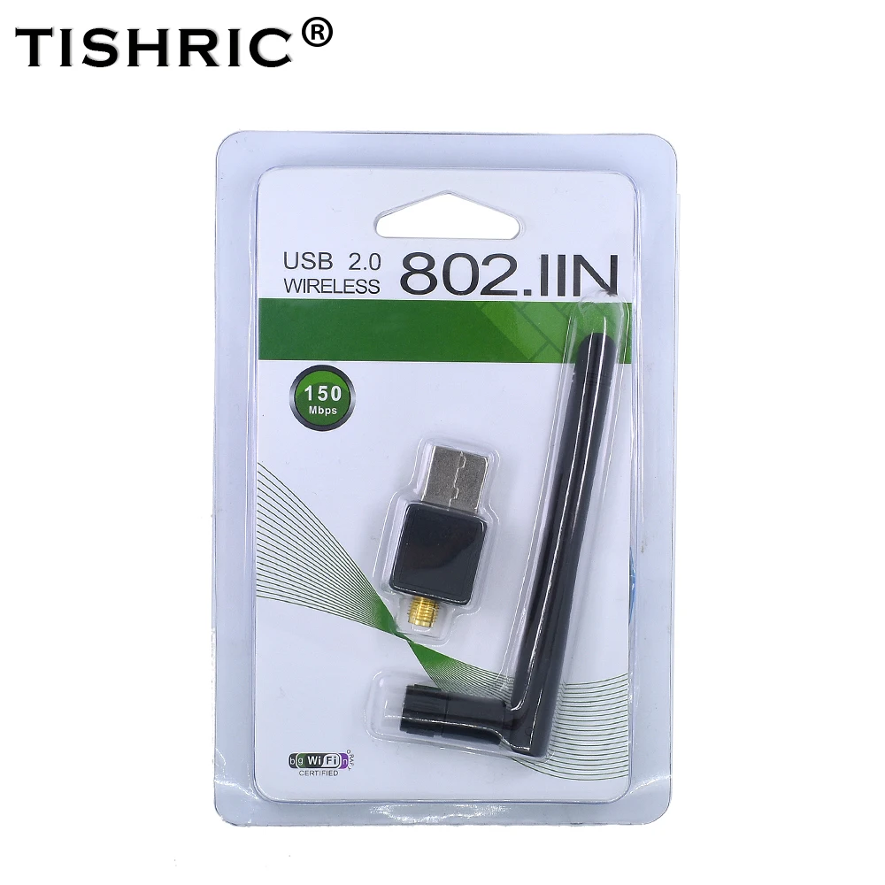 Мини USB WIFI адаптер TISHRIC 150 Мбит/с 802.11n/g/b Антенна Wi Fi ключ сетевая LAN карта высокая