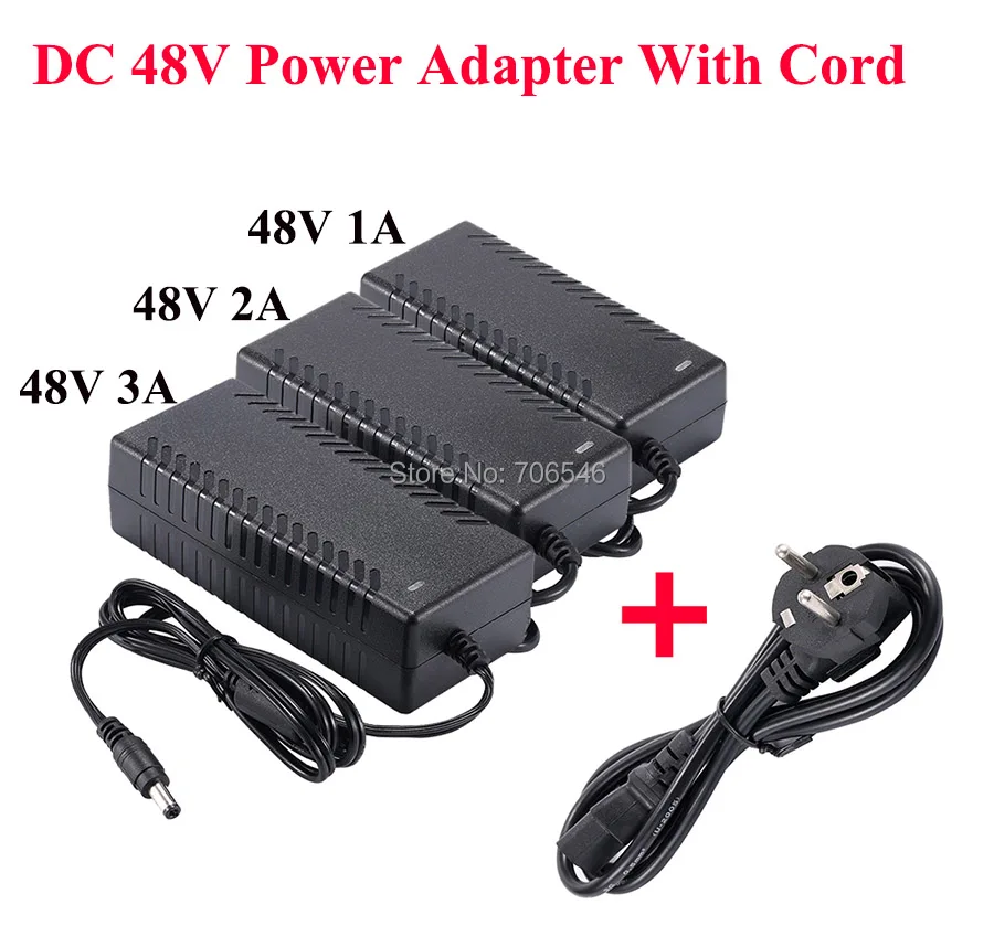thumbnail image 2 of PoE Switch Power Adapter 48V 2A 96W AC/DC Power Supply Adapter - 100-240V Input For PoE Switches, Injectors & Network Equipment 48v Power Supply 2 of 12