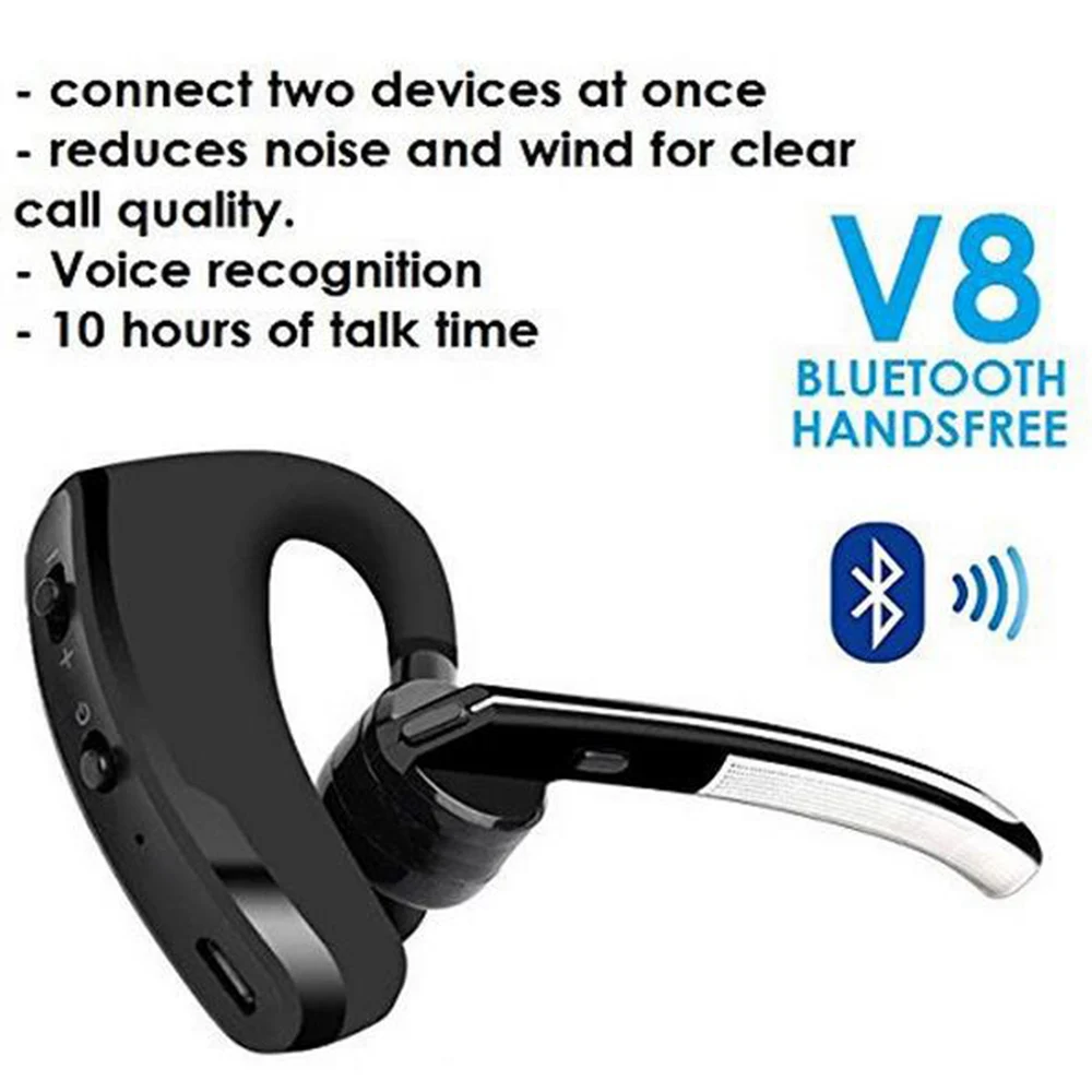 Новый V8 Hands Free Беспроводной Bluetooth бизнес наушники V4.0 стерео гарнитура водитель