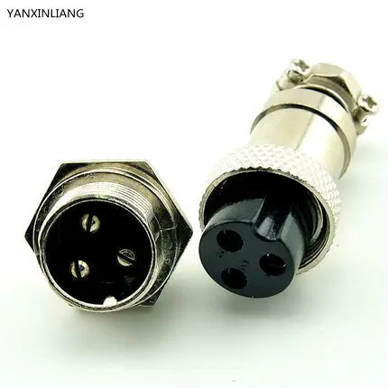 

1set GX16 3 Pin Male & Female Diameter 16mm Wire Panel Connector GX16 Circular Connector Aviation Socket Plug
