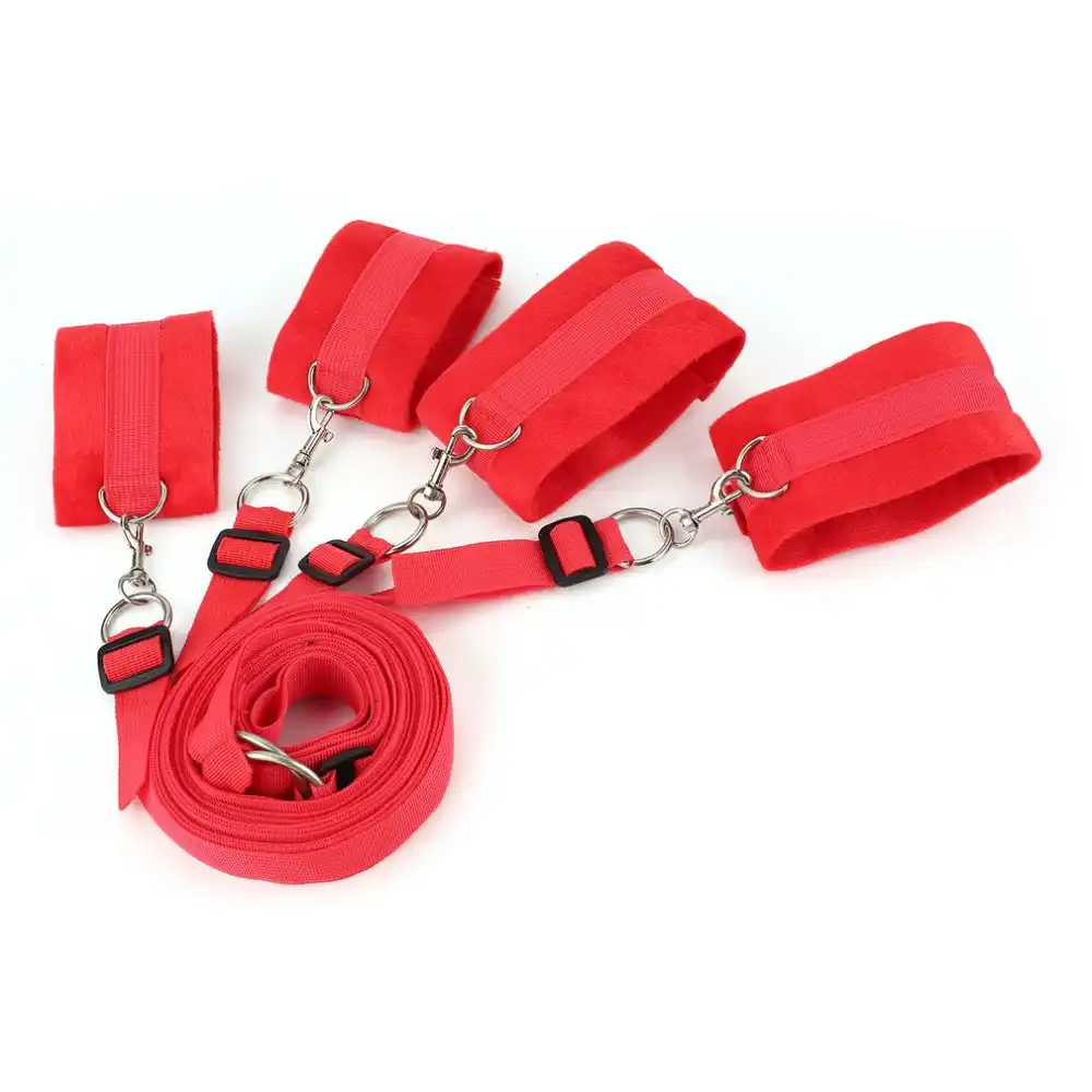 Sex Restraint Belt Bedroom Nylon Handcuffs Ankle Cuffs Bdsm Bondage Restraint Body Fixation Wrist Sex Toys For Couples